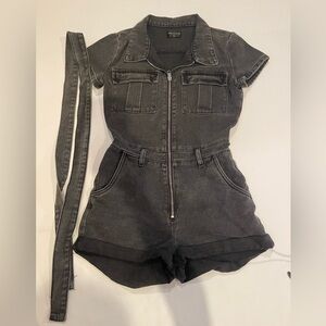WHITEFOX BLACK JEAN ROMPER XS